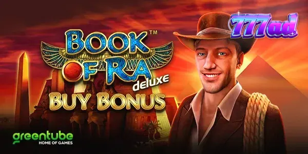 Interface do jogo Book of Ra deluxe Buy Bonus em um dispositivo móvel
